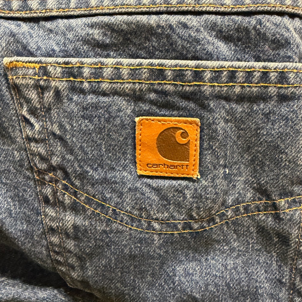 Carhartt flannel lined Blue Jeans 40x30 winter USA made - Picture 5 of 10